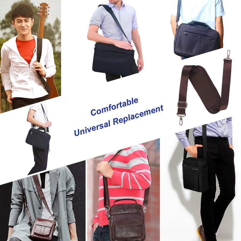 BOMKEE 59 Inch Universal Shoulder Strap Adjustable Bag Strap Replacement with Metal Swivel Hooks and Non-Slip Pad for Laptop Case Briefcase Messenger Bag Diaper Bag Camera Bag Travel Bag(Brown) - Image 5